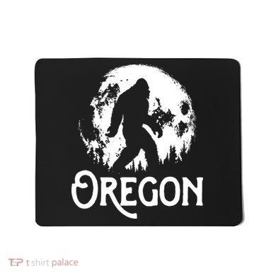 Oregon Bigfoot At Night Cool Full Moon Trees Sasquatch Mousepad