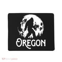 Oregon Bigfoot At Night Cool Full Moon Trees Sasquatch Mousepad thumb 0
