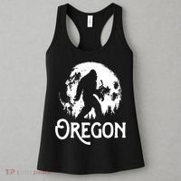 Oregon Bigfoot At Night Cool Full Moon Trees Sasquatch Women's Tank Top thumb 3