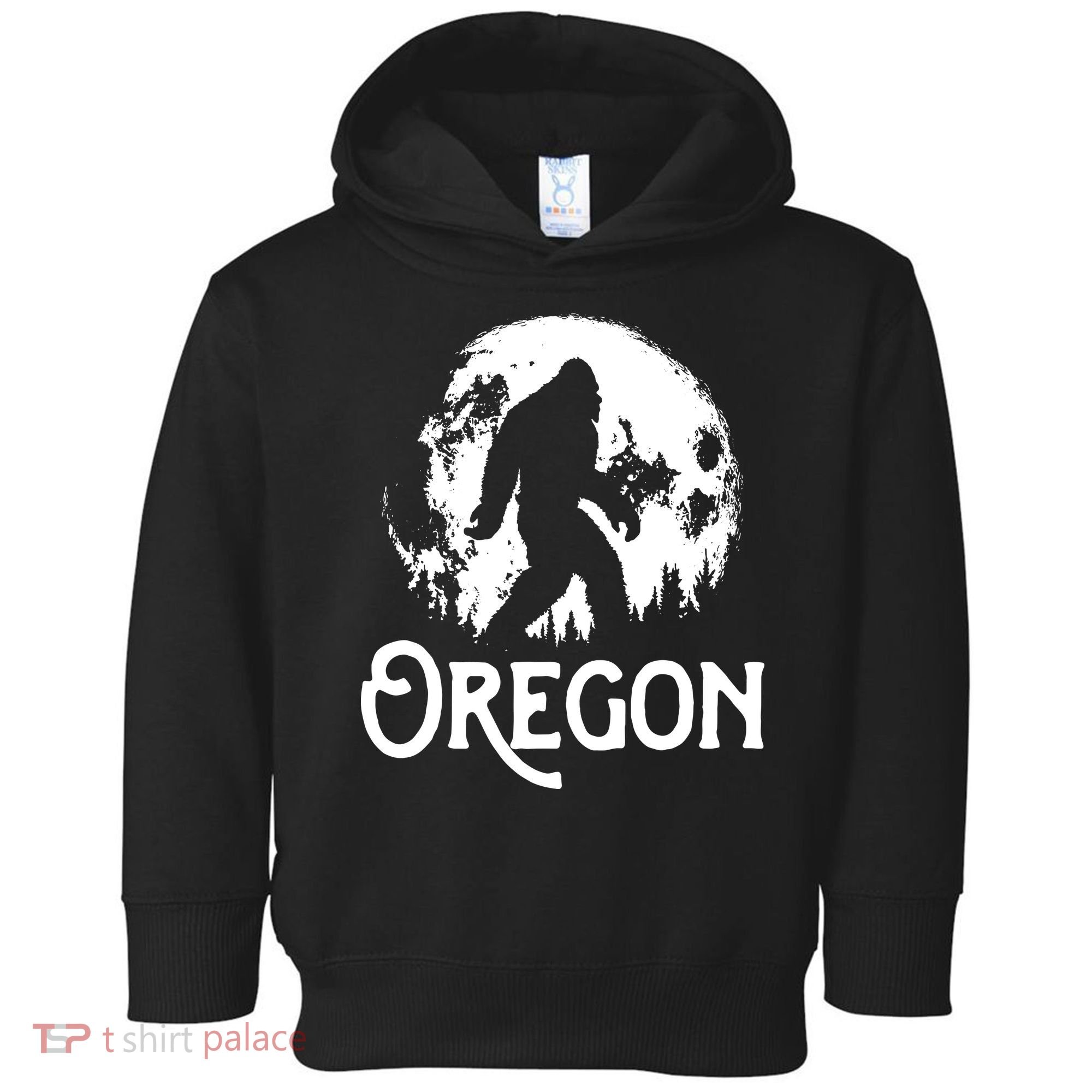 Oregon Bigfoot At Night Cool Full Moon Trees Sasquatch Toddler Hoodie