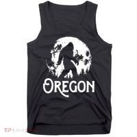 Oregon Bigfoot At Night Cool Full Moon Trees Sasquatch Tank Top thumb 0