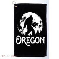 Oregon Bigfoot At Night Cool Full Moon Trees Sasquatch Golf Towel thumb 0