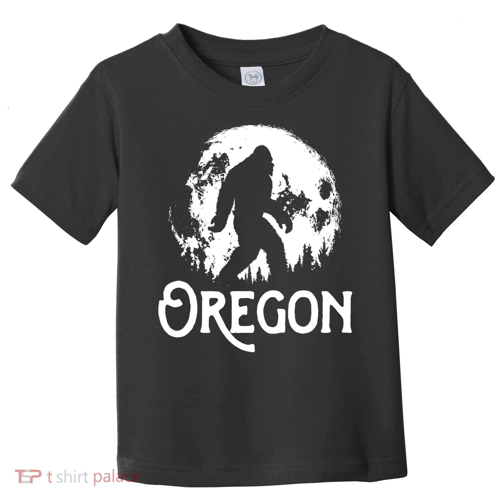 Oregon Bigfoot At Night Cool Full Moon Trees Sasquatch Toddler T-Shirt