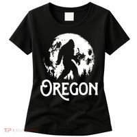 Oregon Bigfoot At Night Cool Full Moon Trees Sasquatch Women's T-Shirt thumb 0
