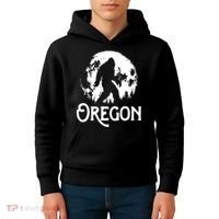 Oregon Bigfoot At Night Cool Full Moon Trees Sasquatch Kids Hoodie thumb 4
