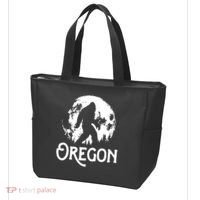 Oregon Bigfoot At Night Cool Full Moon Trees Sasquatch Tote Bag thumb 3