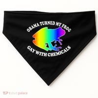 Obama Turned My Frog Gay With Chemicals Rainbow USA-Made Doggie Bandana thumb 0