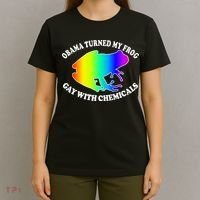 Obama Turned My Frog Gay With Chemicals Rainbow T-Shirt thumb 4