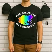 Obama Turned My Frog Gay With Chemicals Rainbow T-Shirt thumb 6