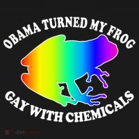 Obama Turned My Frog Gay With Chemicals Rainbow T-Shirt thumb 7