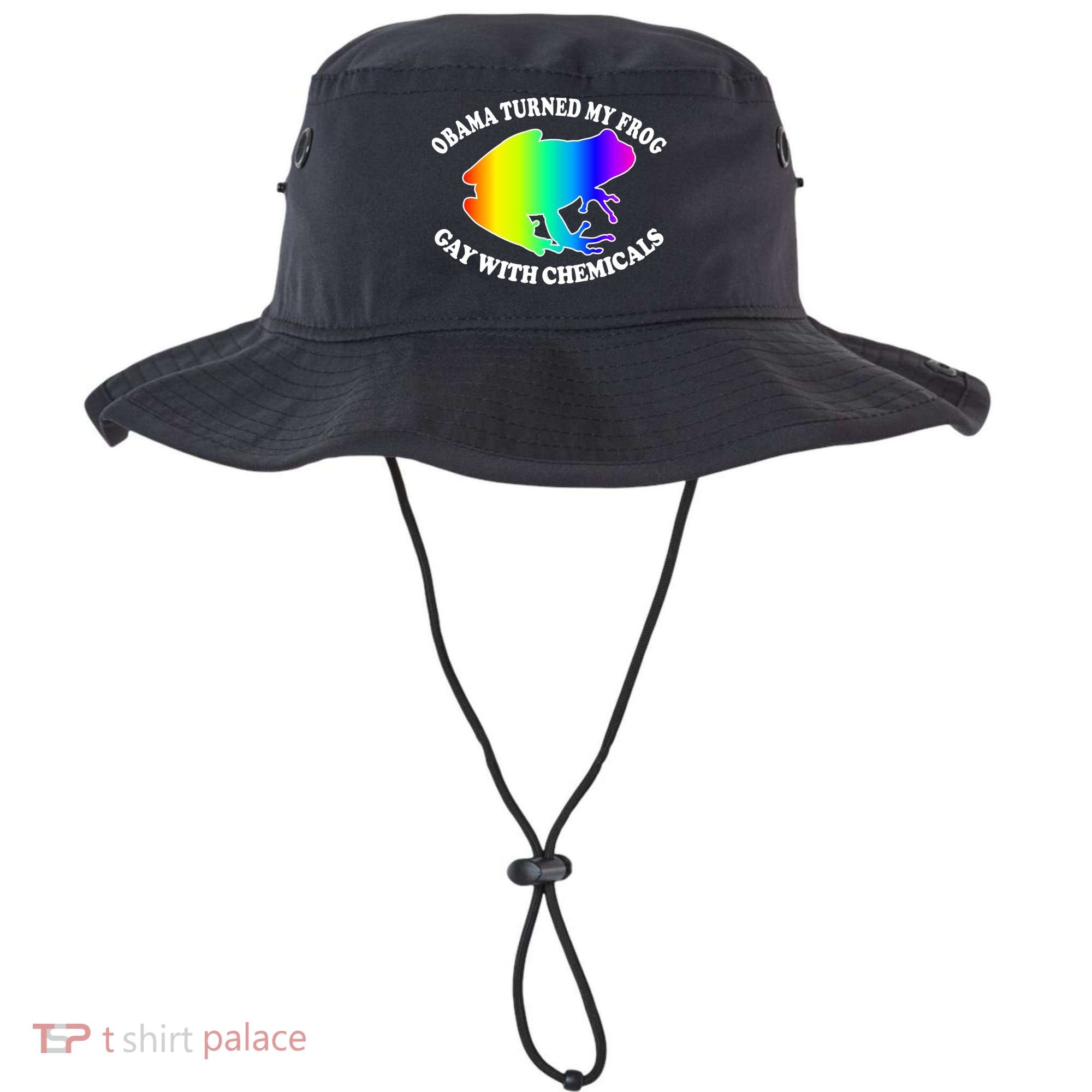 Obama Turned My Frog Gay With Chemicals Rainbow Bucket Hat