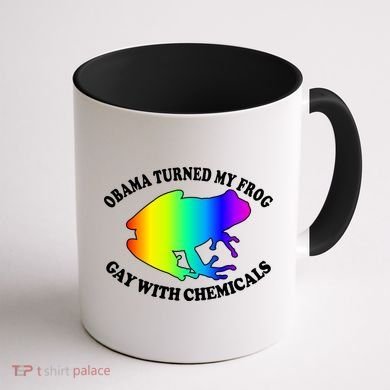 Obama Turned My Frog Gay With Chemicals Rainbow Coffee Mug back