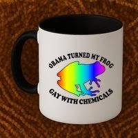 Obama Turned My Frog Gay With Chemicals Rainbow Coffee Mug thumb 2