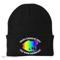 Obama Turned My Frog Gay With Chemicals Rainbow Beanie thumb 0