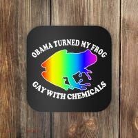Obama Turned My Frog Gay With Chemicals Rainbow Coaster thumb 0