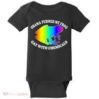 Obama Turned My Frog Gay With Chemicals Rainbow Baby Bodysuit thumb 0