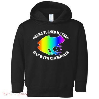 Obama Turned My Frog Gay With Chemicals Rainbow Toddler Hoodie