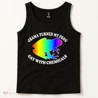 Obama Turned My Frog Gay With Chemicals Rainbow Tank Top thumb 2
