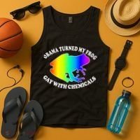 Obama Turned My Frog Gay With Chemicals Rainbow Tank Top thumb 4