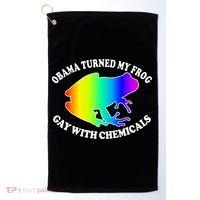Obama Turned My Frog Gay With Chemicals Rainbow Golf Towel thumb 0