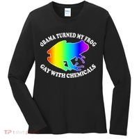 Obama Turned My Frog Gay With Chemicals Rainbow Women's Long Sleeve Shirt thumb 0