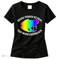 Obama Turned My Frog Gay With Chemicals Rainbow Women's T-Shirt thumb 0