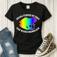Obama Turned My Frog Gay With Chemicals Rainbow Women's T-Shirt thumb 3