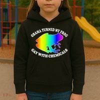 Obama Turned My Frog Gay With Chemicals Rainbow Kids Hoodie thumb 3