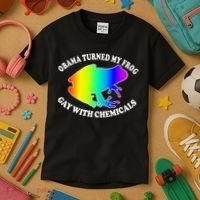 Obama Turned My Frog Gay With Chemicals Rainbow Kids T-Shirt thumb 3