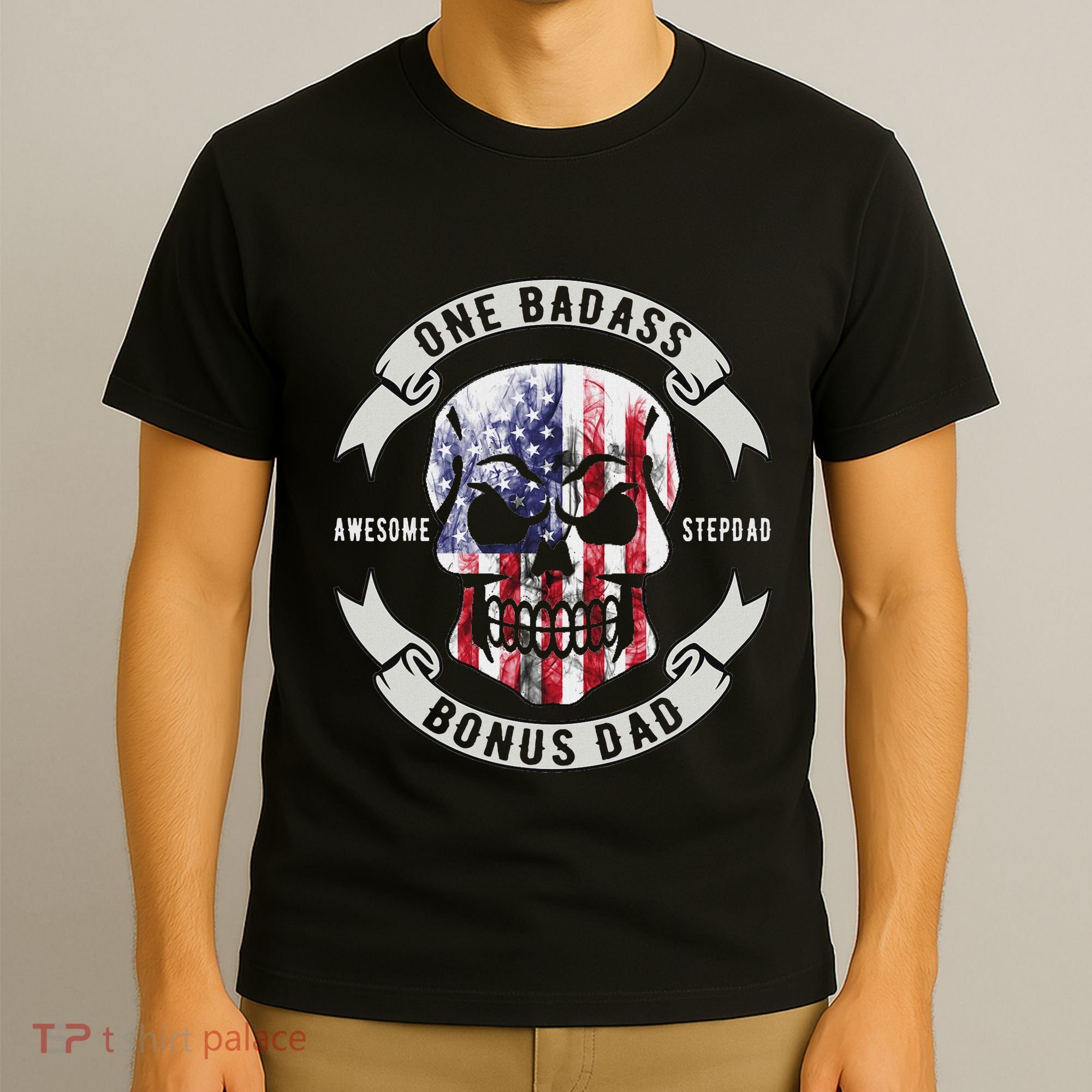 One Badass Bonus Stepdad Birthday Step Dad Fathers Day Funny T-Shirt