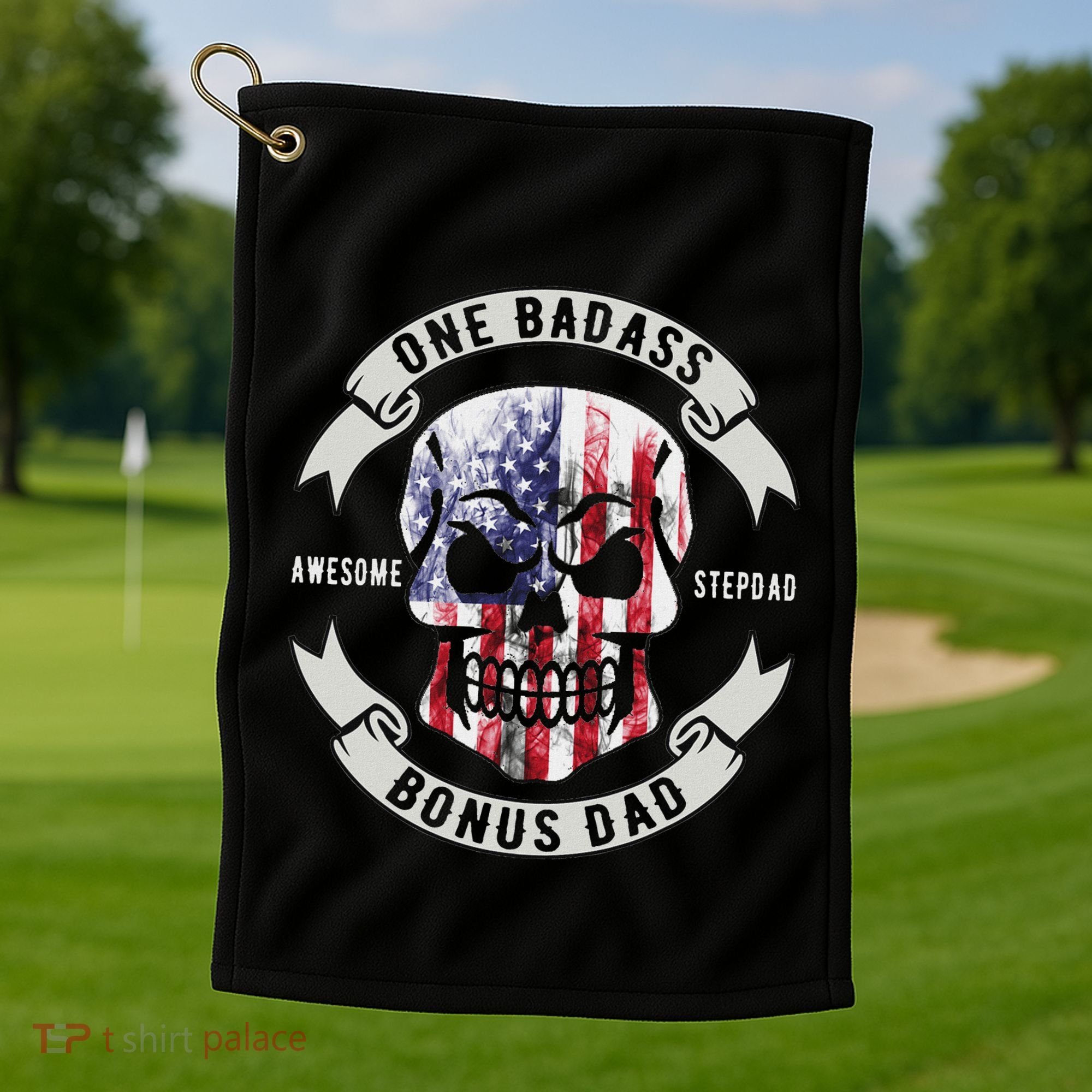 One Badass Bonus Stepdad Birthday Step Dad Fathers Day Funny Golf Towel