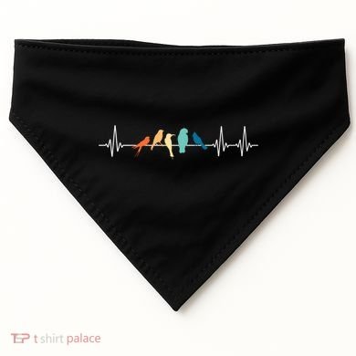 Ornithology Birdwatching Birder Heartbeat Gift USA-Made Doggie Bandana
