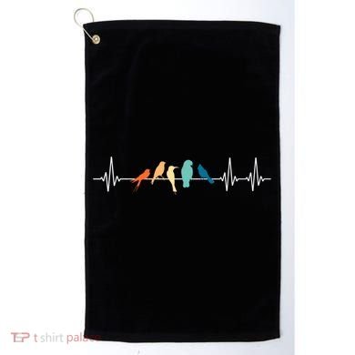 Ornithology Birdwatching Birder Heartbeat Gift Golf Towel