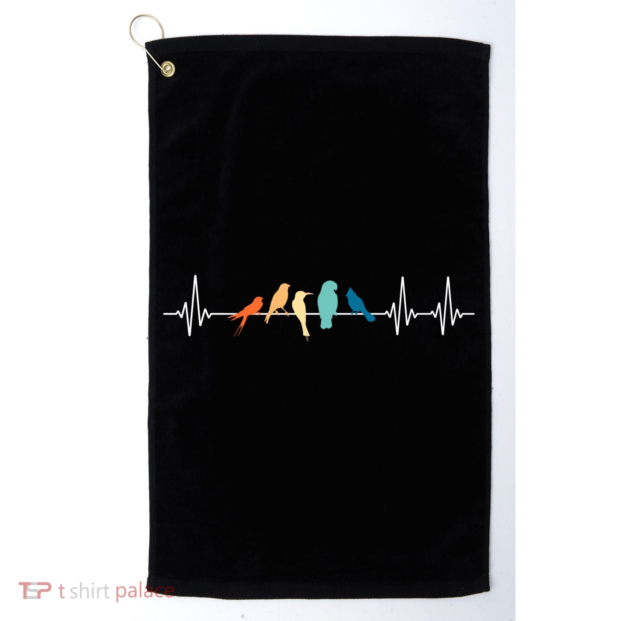 Ornithology Birdwatching Birder Heartbeat Gift Golf Towel