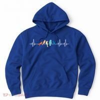 Ornithology Birdwatching Birder Heartbeat Gift Hoodie thumb 0