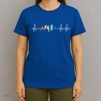 Ornithology Birdwatching Birder Heartbeat Gift T-Shirt thumb 4