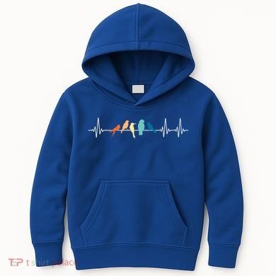 Ornithology Birdwatching Birder Heartbeat Gift Kids Hoodie