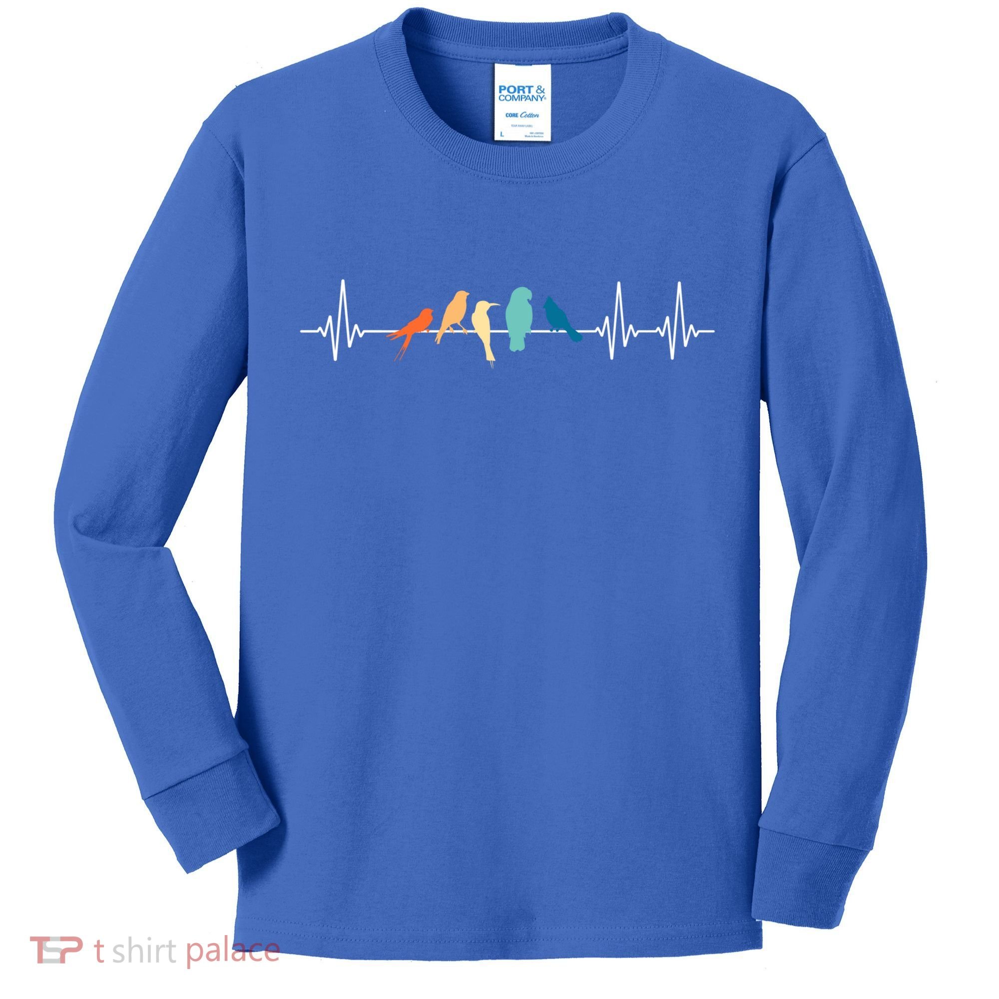 Ornithology Birdwatching Birder Heartbeat Gift Kids Long Sleeve Shirt
