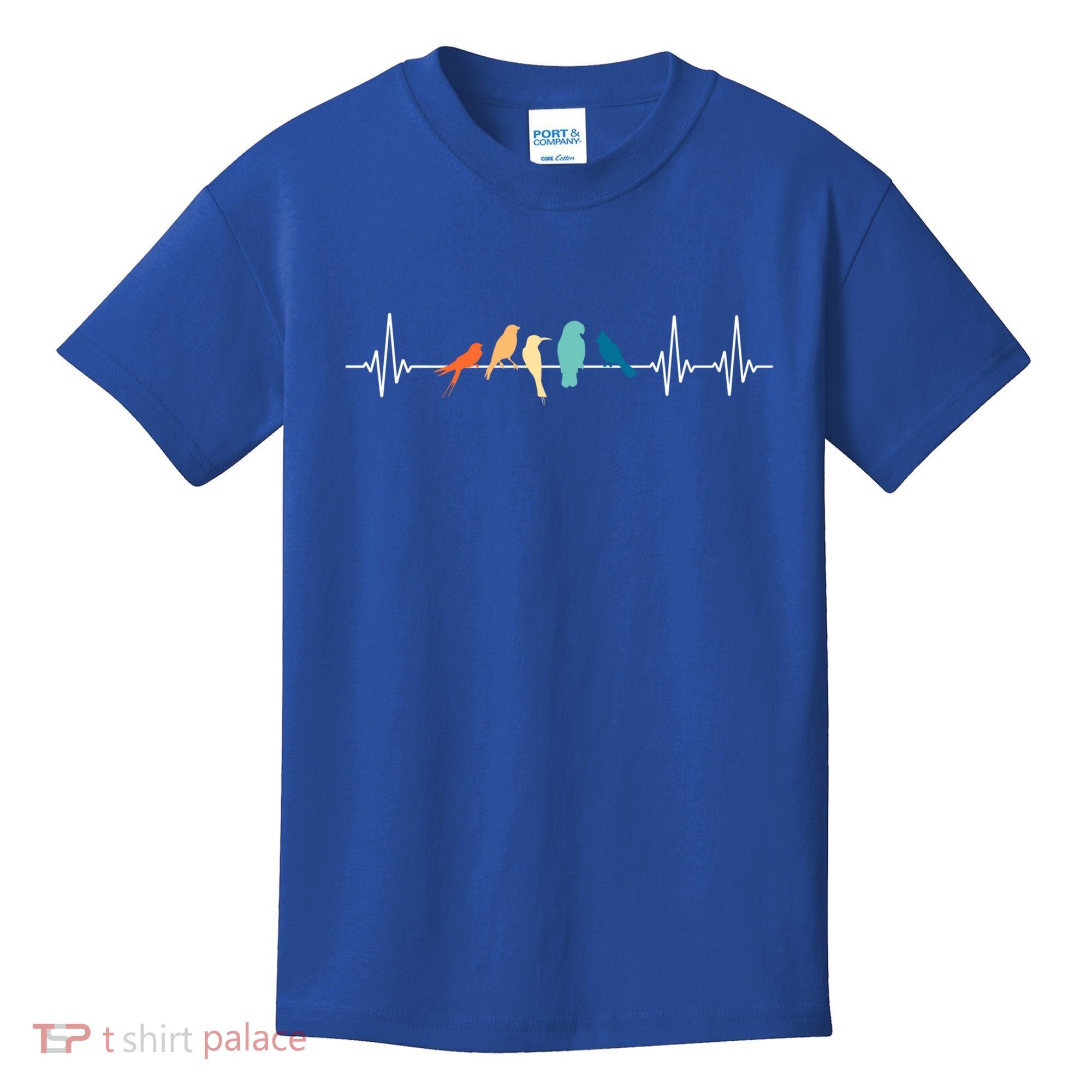 Ornithology Birdwatching Birder Heartbeat Gift Kids T-Shirt