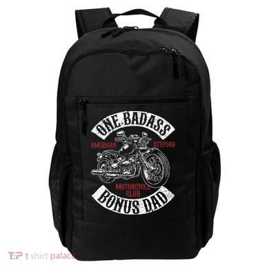 One Badass Bonus Stepdad Biker Motorcycle Step Dad Gift Idea Backpack