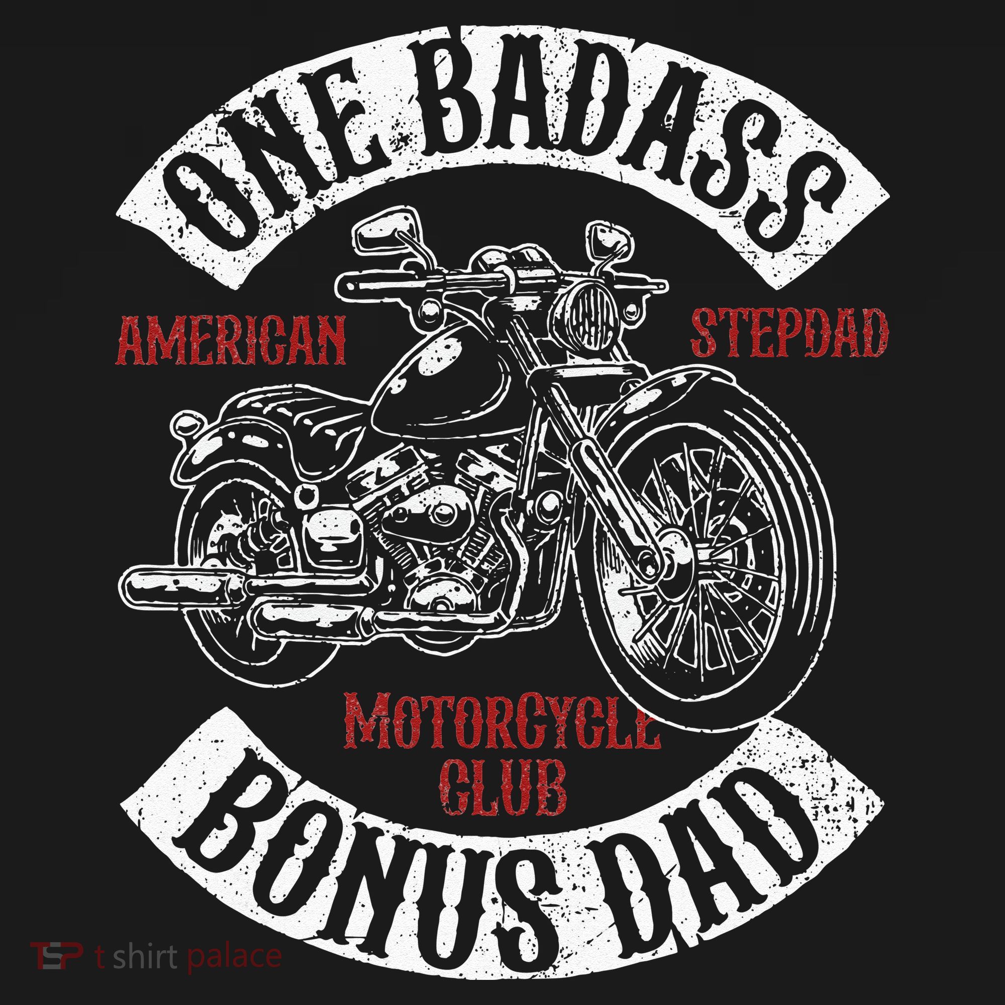 One Badass Bonus Stepdad Biker Motorcycle Step Dad Gift Idea Button