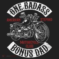 One Badass Bonus Stepdad Biker Motorcycle Step Dad Gift Idea Beanie thumb 2
