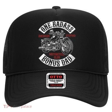 One Badass Bonus Stepdad Biker Motorcycle Step Dad Gift Idea Hat