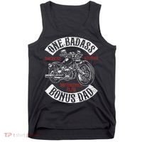 One Badass Bonus Stepdad Biker Motorcycle Step Dad Gift Idea Tank Top thumb 0