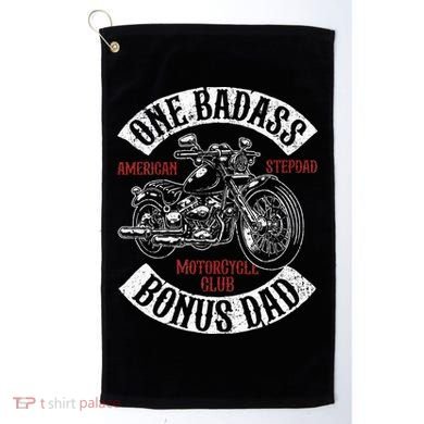 One Badass Bonus Stepdad Biker Motorcycle Step Dad Gift Idea Golf Towel