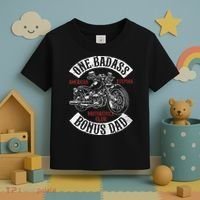 One Badass Bonus Stepdad Biker Motorcycle Step Dad Gift Idea Toddler T-Shirt thumb 3