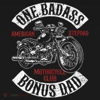 One Badass Bonus Stepdad Biker Motorcycle Step Dad Gift Idea Kids Long Sleeve Shirt thumb 2