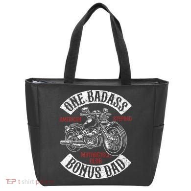 One Badass Bonus Stepdad Biker Motorcycle Step Dad Gift Idea Tote Bag