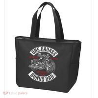 One Badass Bonus Stepdad Biker Motorcycle Step Dad Gift Idea Tote Bag thumb 3