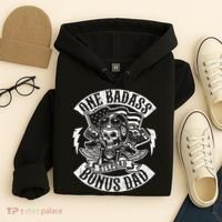 One Badass Bonus Stepdad Biker Step Dad Fathers Day Gift Hoodie thumb 4